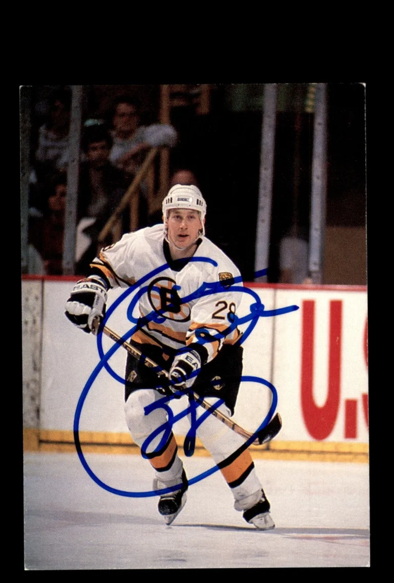 Signed Hockey Card Auto Garry Galley 1990-91 Sports Action Boston Bruins