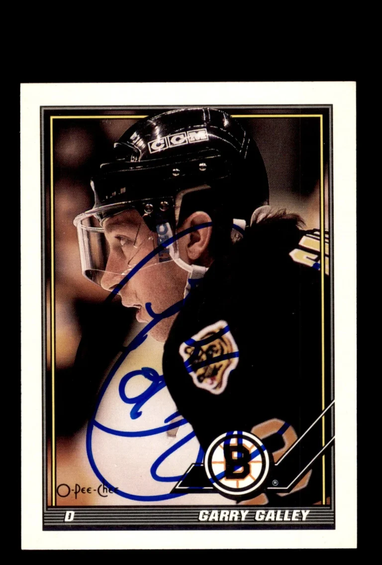 Signed Hockey Card Auto Garry Galley 1991-92 O-Pee-Chee #86 Boston Bruins