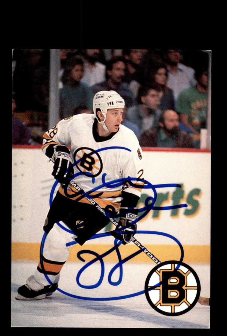Signed Hockey Card Auto Garry Galley 1989-90 Sports Action Boston Bruins