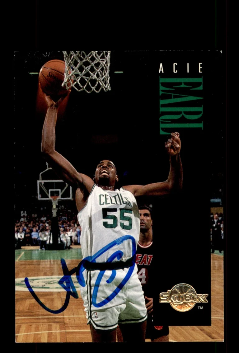 Signed Basketball Card Auto Acie Earl 1994-95 SkyBox Premium #10 Boston Celtics