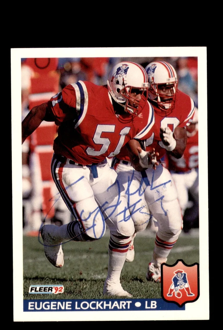 Signed Football Card Auto Eugene Lockhart 1992 Fleer #263 New England Patriots