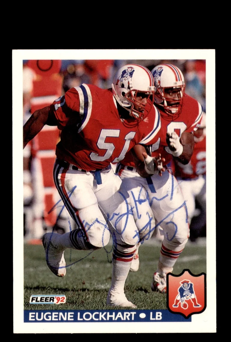 Signed Football Card Auto Eugene Lockhart 1992 Fleer #263 New England Patriots