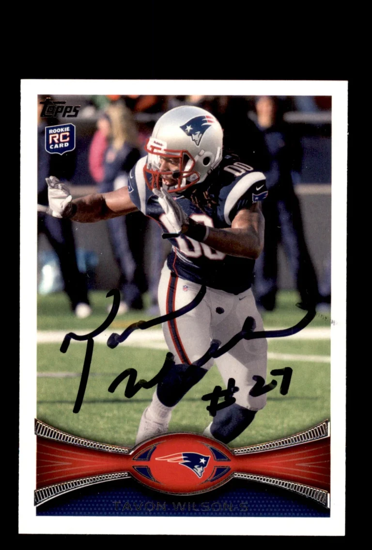 Signed Football Card Auto Tavon Wilson 2012 Topps #131 New England Patriots