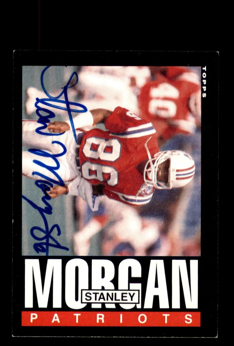 Signed Football Card Auto Stanley Morgan 1985 Topps #329 New England Patriots