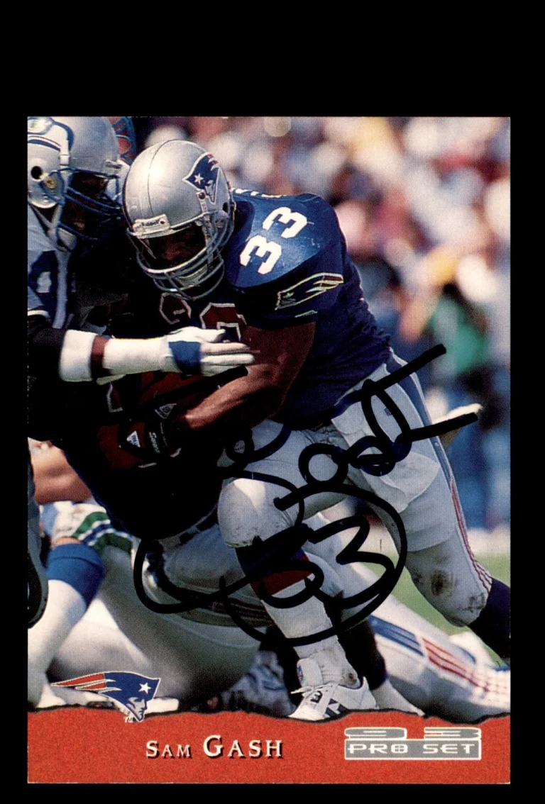 Signed Football Card Auto Sam Gash 1993 Pro Set #280 New England Patriots