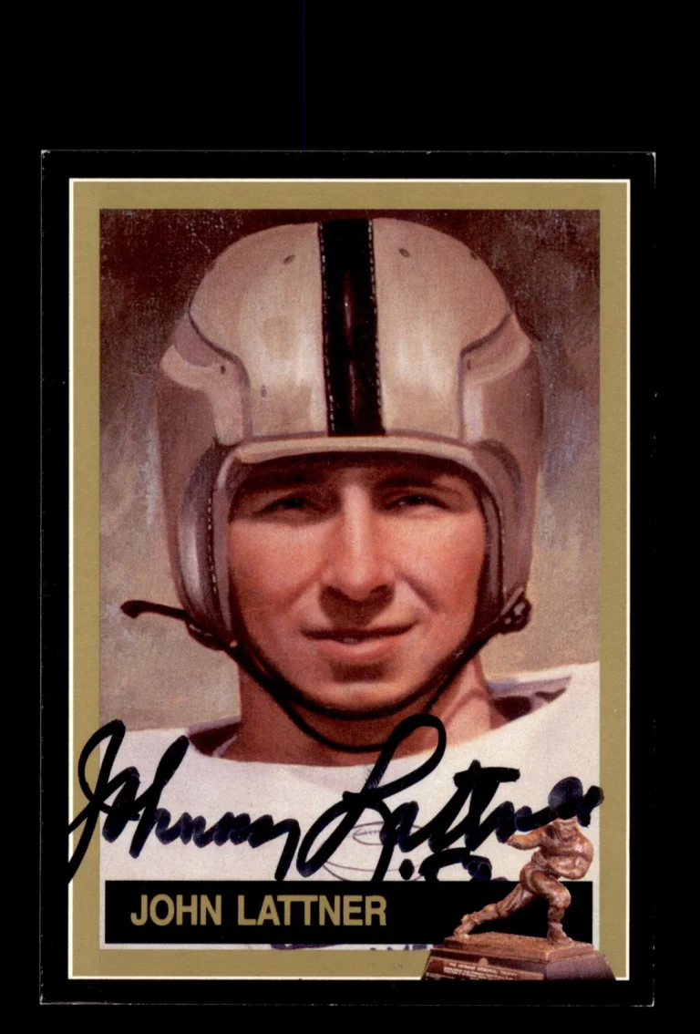 Signed Football Card Auto John Lattner 1991 Heisman Collection #19 Notre Dame