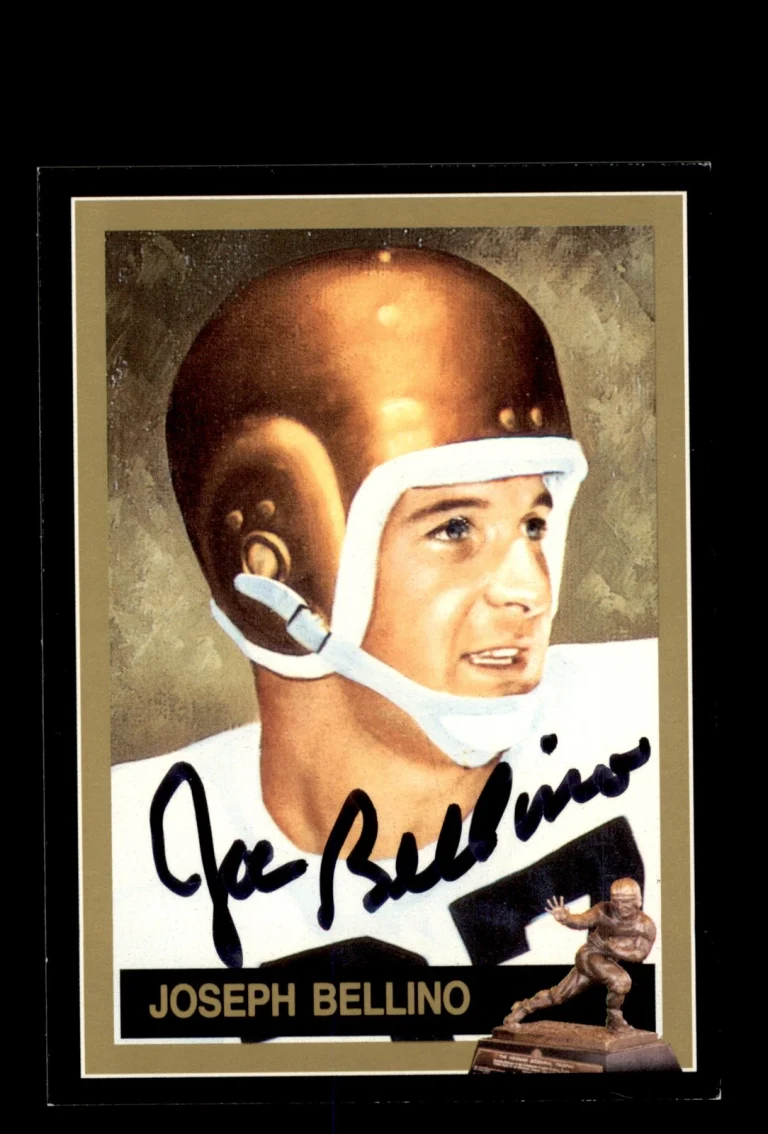 Signed Football Card Auto Joseph Bellino 1991 Heisman Collection #26 Navy