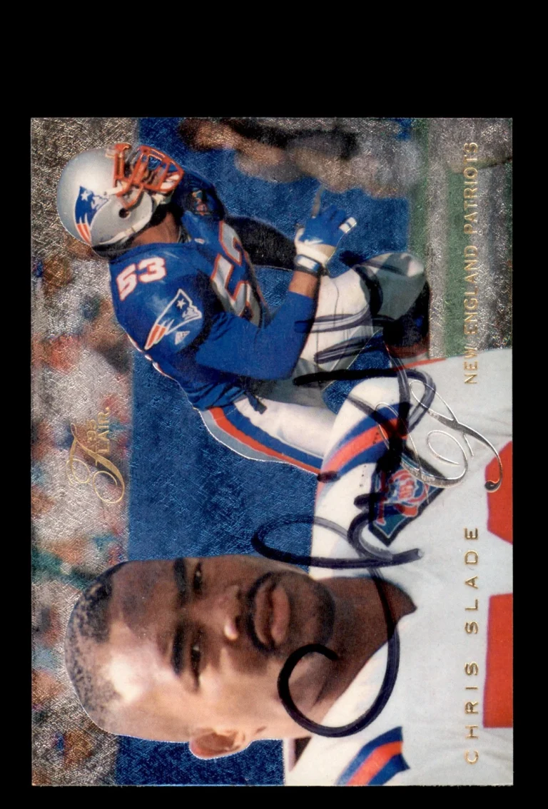 Signed Football Card Auto Chris Slade 1995 Flair #126 New England Patriots