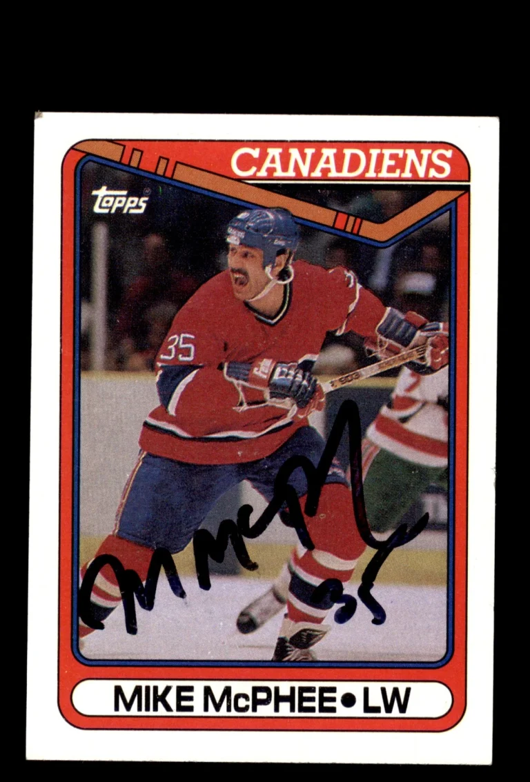 Signed Hockey Card Auto Mike McPhee 1990-91 Topps #137 Montreal Canadiens