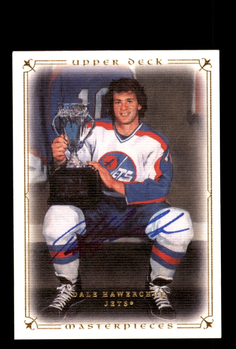 Signed Hockey Card Auto Dale Hawerchuk 2008-09 Upper Deck Masterpieces #18 Jets