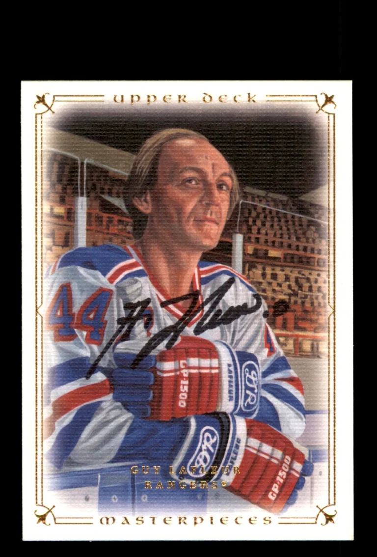 Signed Hockey Card Auto Guy Lafleur 2008-09 Upper Deck Masterpieces #74 Rangers