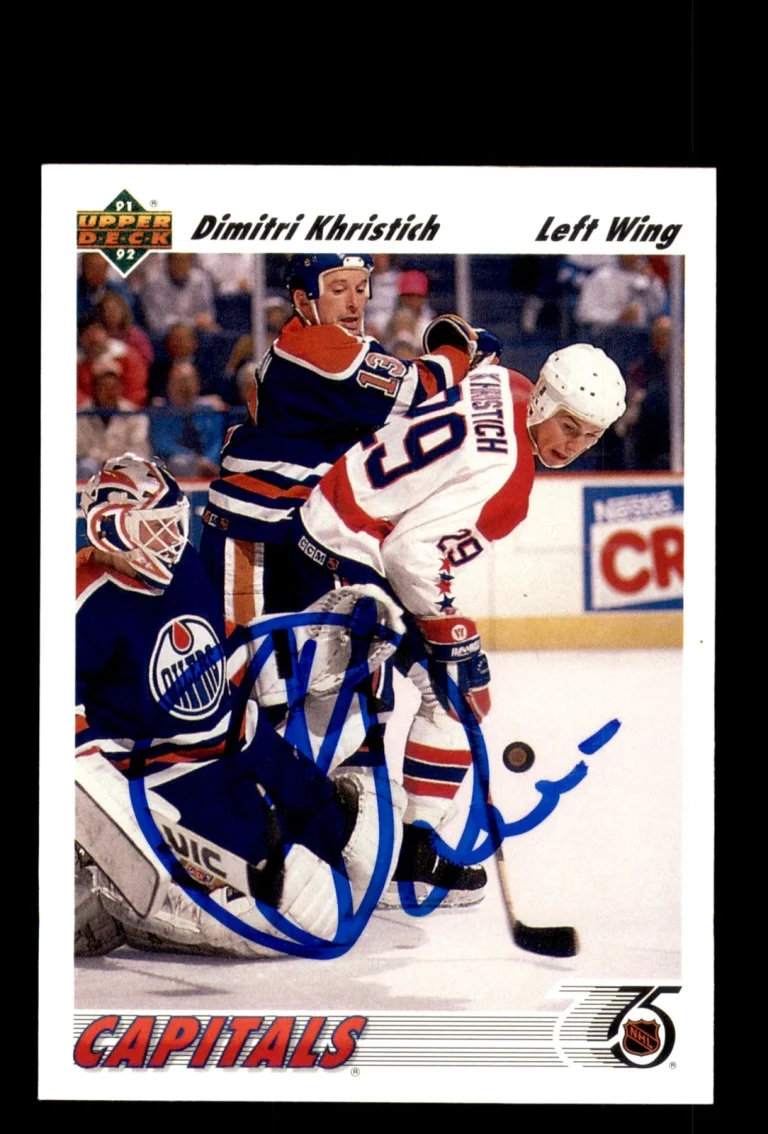 Signed Hockey Card Auto Dimitri Khristich 1991-92 Upper Deck #157 Capitals