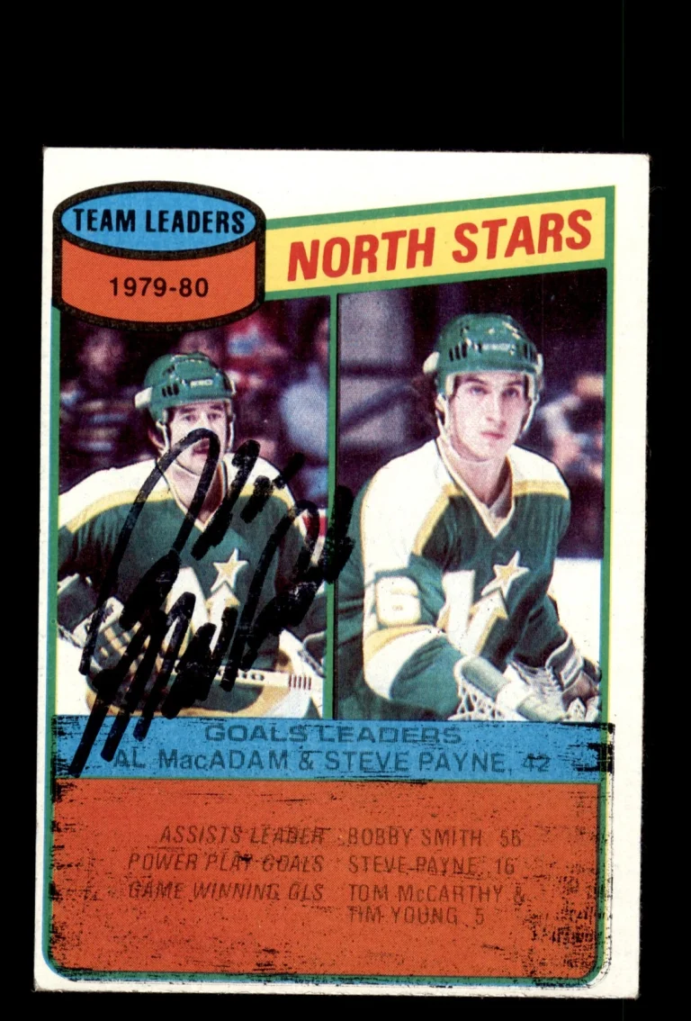 Signed Hockey Card Auto Al MacAdam 1980-81 Topps #139 Minnesota North Stars