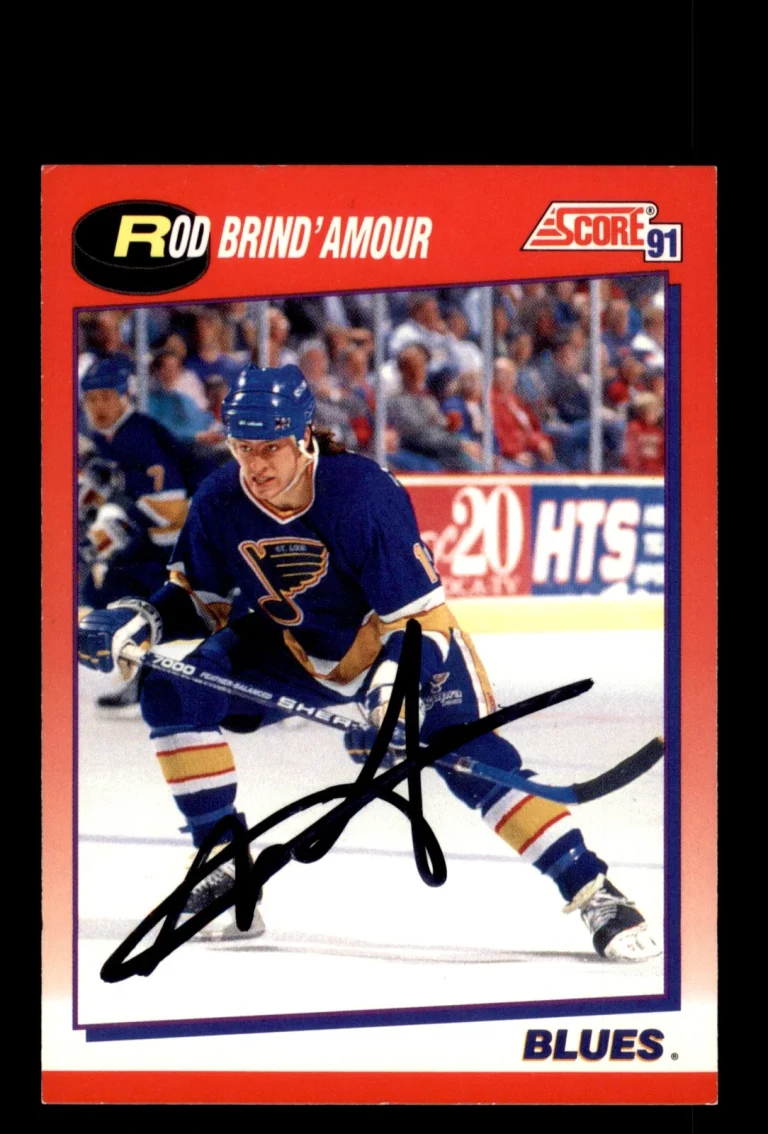 Signed Hockey Card Auto Rod Brind'Amour 1991-92 Score #85 St. Louis Blues
