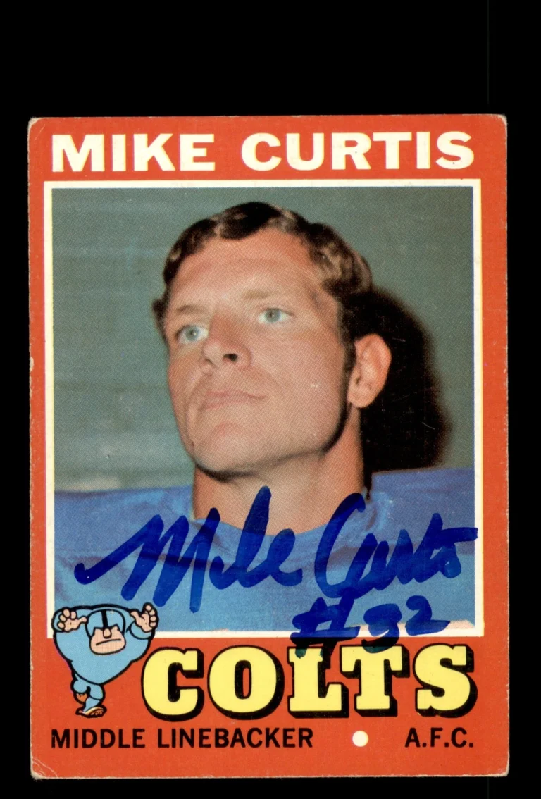 Signed Football Card Auto Mike Curtis 1971 Topps #80 Baltimore Colts