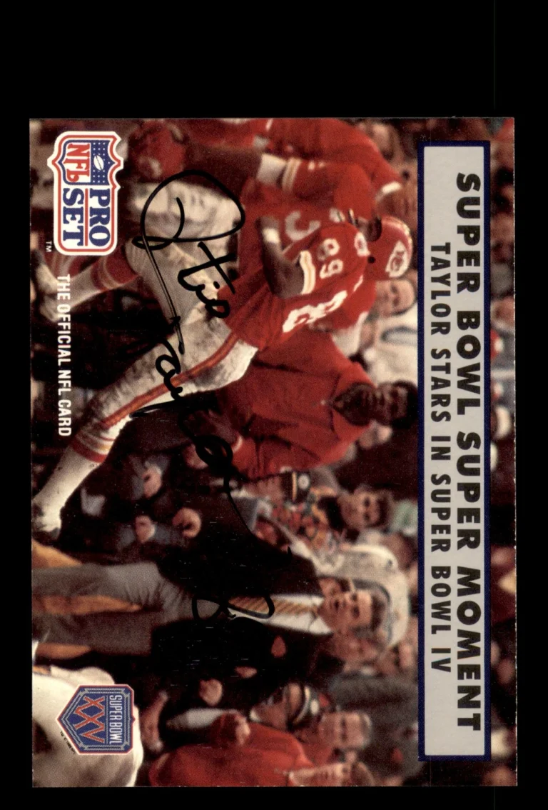 Signed Football Card Auto Otis Taylor Super Bowl IV 1990-91 Pro Set #139 Chiefs