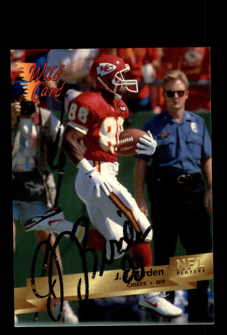 Signed Football Card Auto J.J. Birden 1993 Wild Card #66 Kansas City Chiefs