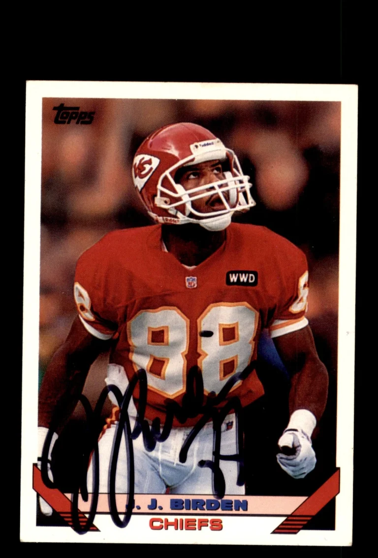 Signed Football Card Auto J.J. Birden 1993 Topps #539 Kansas City Chiefs