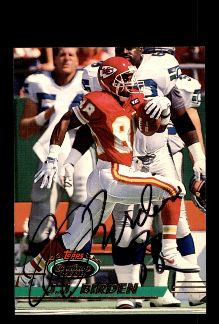 Signed Football Card Auto J.J. Birden 1993 Stadium Club #289 Kansas City Chiefs