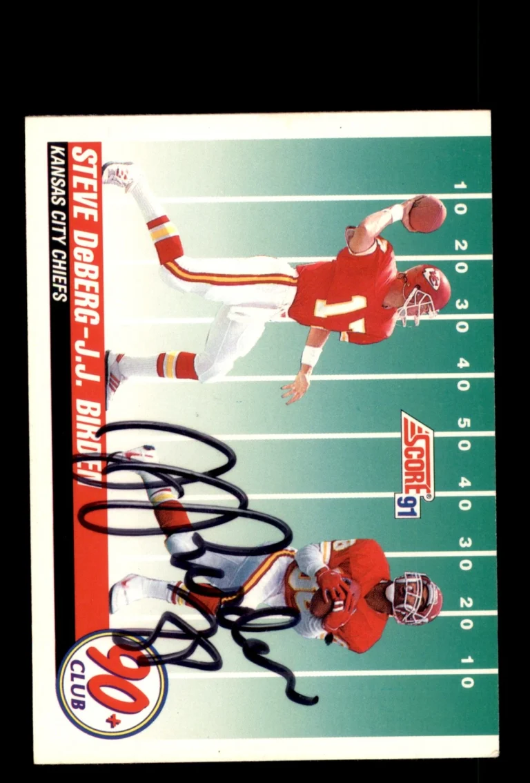 Signed Football Card Auto J.J. Birden 1991 Score #326 Kansas City Chiefs