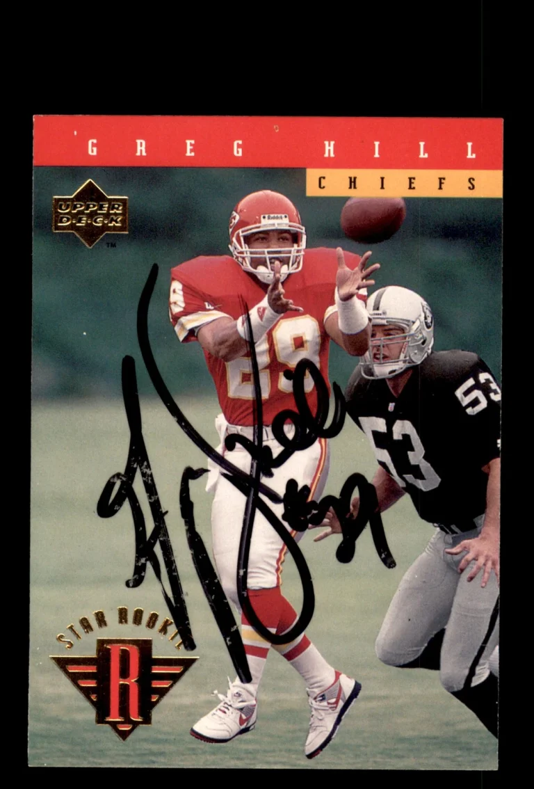 Signed Football Card Auto Greg Hill 1994 Upper Deck #11 Kansas City Chiefs