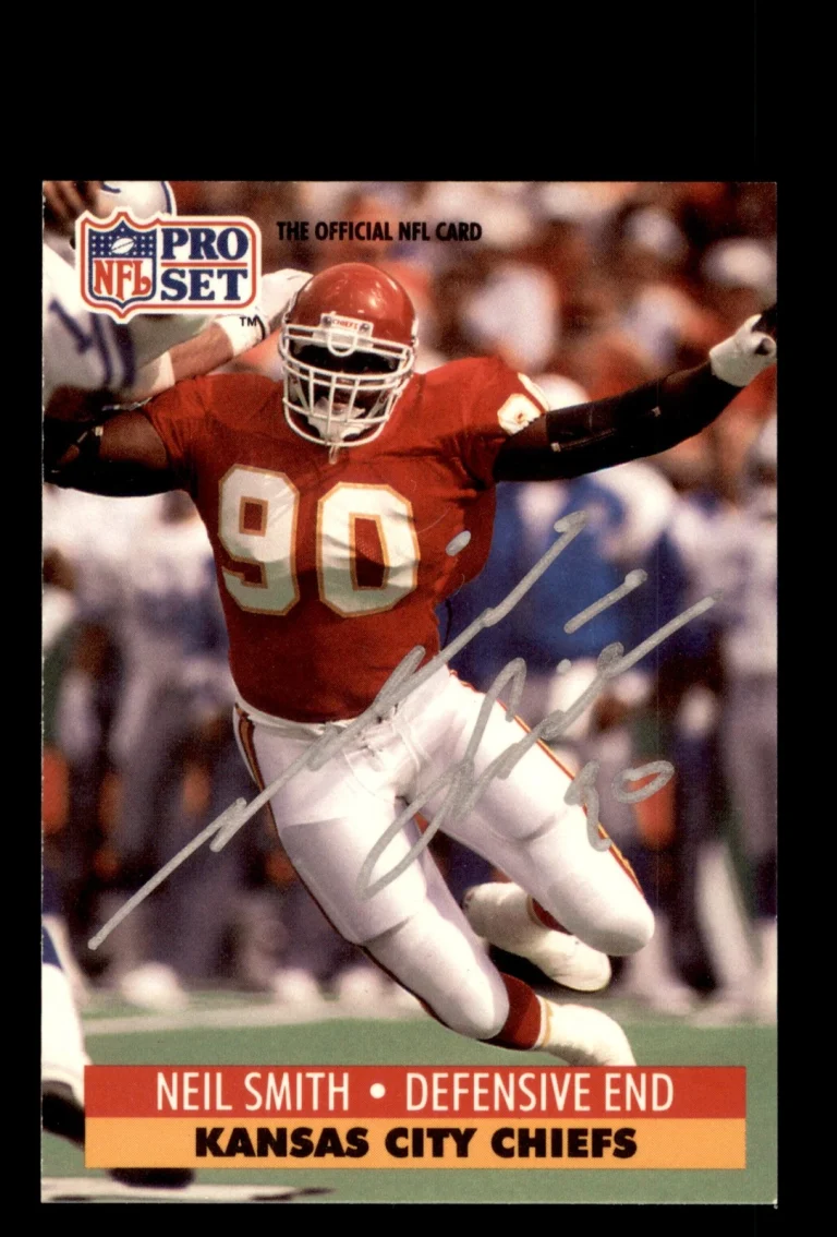 Signed Football Card Auto Neil Smith 1991 Pro Set #537 Kansas City Chiefs