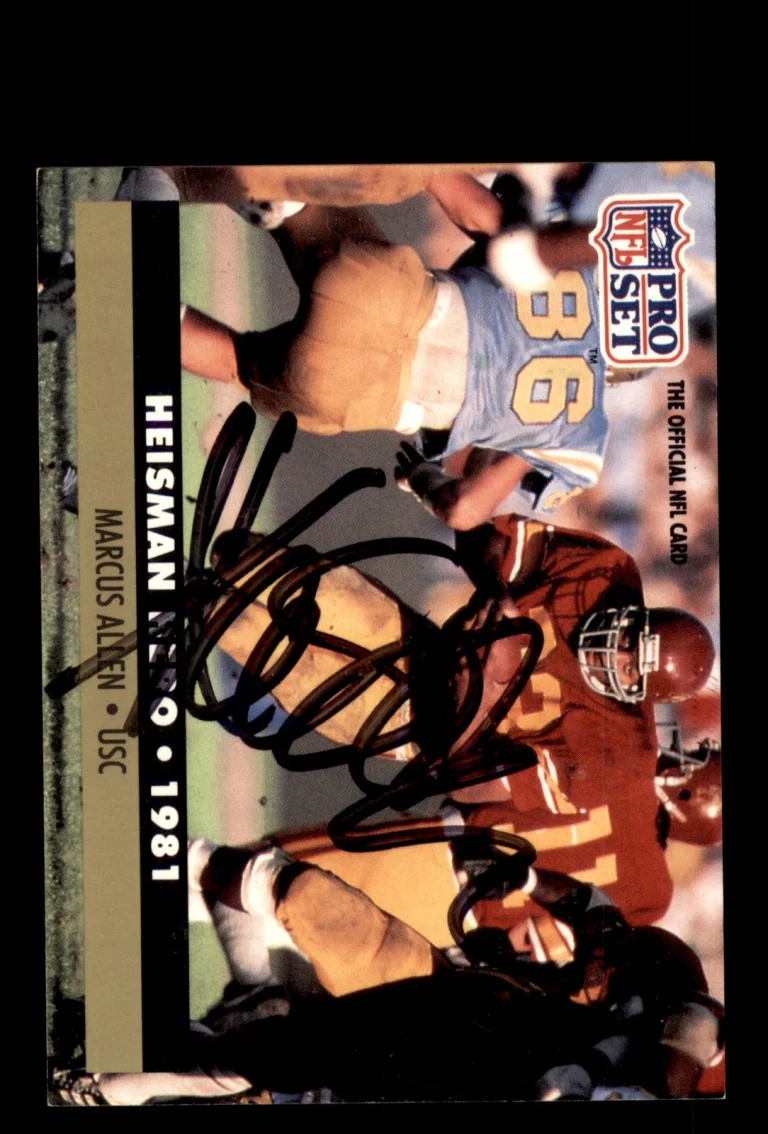 Signed Football Card Auto Marcus Allen 1991 Pro Set #45