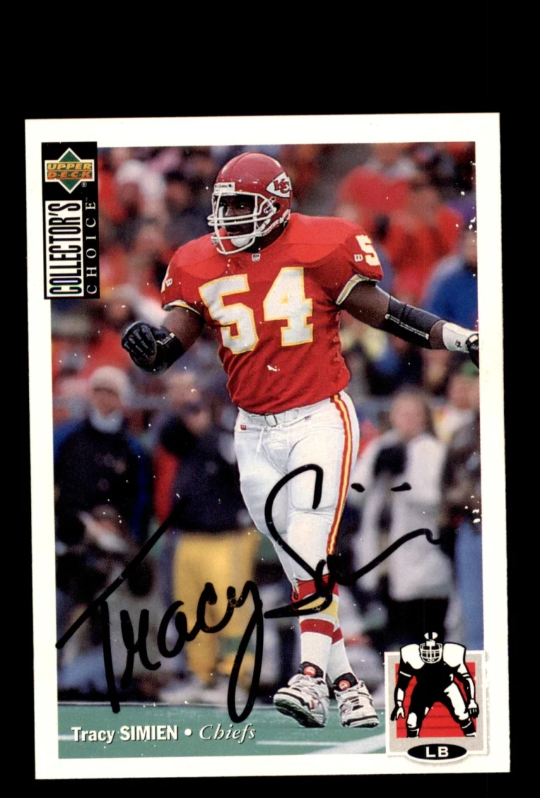 Signed Football Card Auto Tracy Simien 1994 Collector's Choice #230 Chiefs