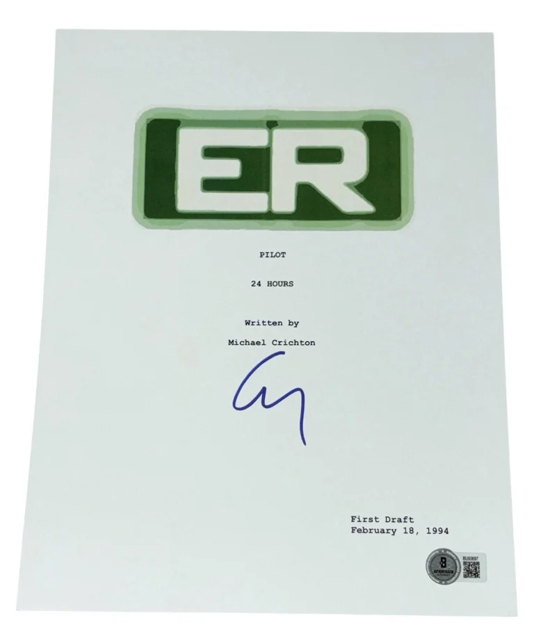 George Clooney Signed Autograph ER PILOT Full TV Script Screenplay Beckett BAS