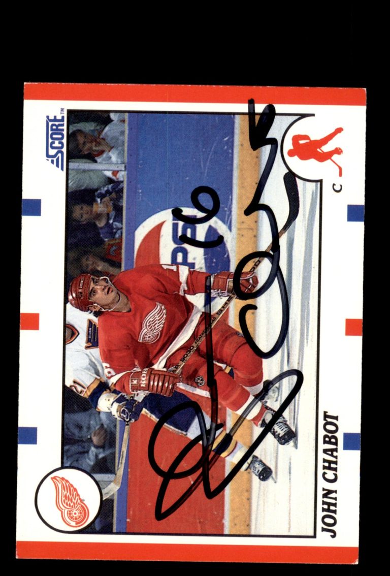 Signed Hockey Card Auto John Chabot 1990-91 Score #277 Detroit Red Wings