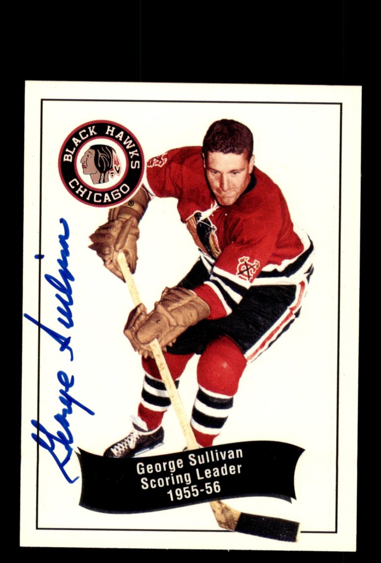 Signed Hockey Card Auto George Sullivan 1994 Parkhurst Missing Link 1956-57 #170