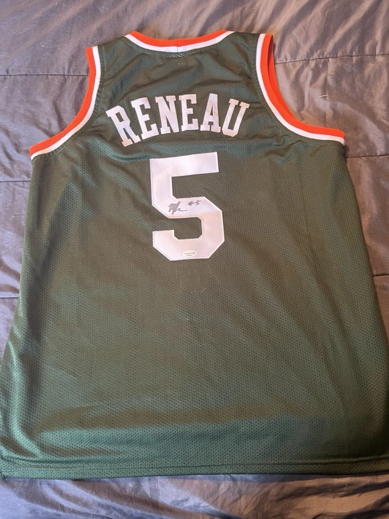 MIAMI HURRICANES- MALIK RENEAU SIGNED AUTOGRAPH JERSEY ACOA COA BASKETBALL 🏀