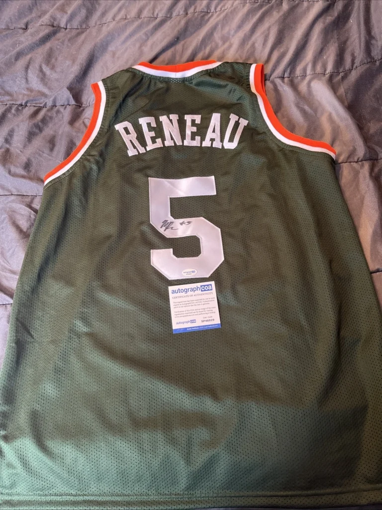 MIAMI HURRICANES- MALIK RENEAU SIGNED AUTOGRAPH JERSEY ACOA COA BASKETBALL 🏀