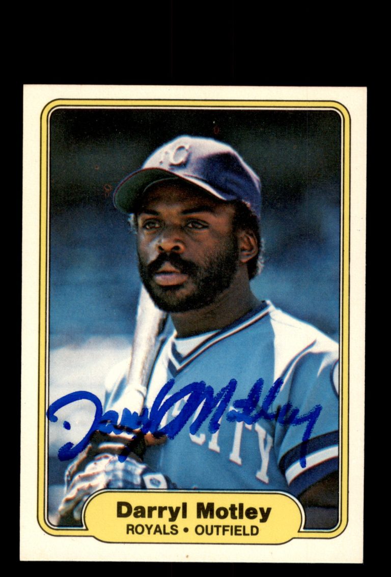 Signed Baseball Card Auto Darryl Motley 1982 Fleer #417 Kansas City Royals