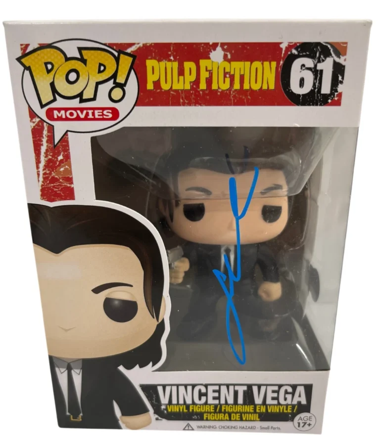 John Travolta Signed Vincent Vegas Funko Pulp Fiction Autograph Beckett