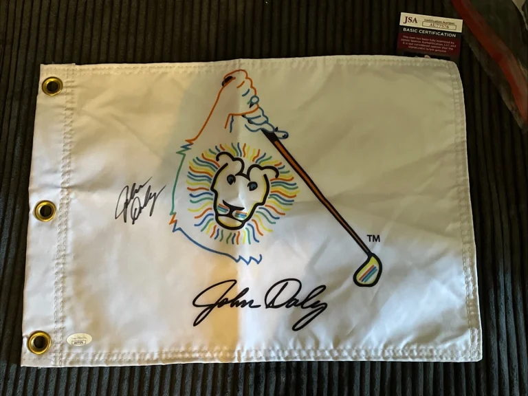 John Daly Signed Autographed John Daly Logo Golf Flag PGA JSA COA BRITISH OPEN
