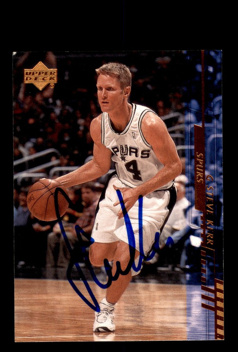 Signed Basketball Card Auto Steve Kerr 2000-01 Upper Deck #154 San Antonio Spurs