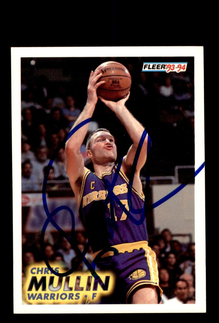 Signed Basketball Card Auto Chris Mullin 1993-94 Fleer #71 Golden State Warriors