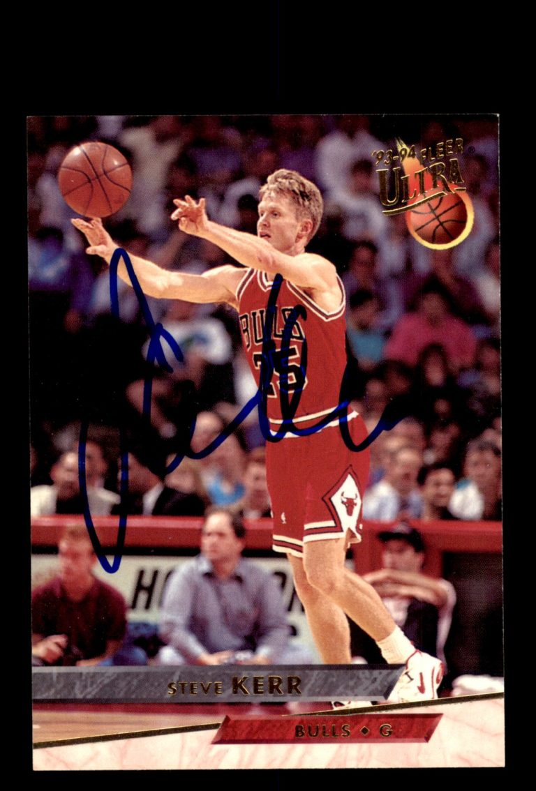 Signed Basketball Card Auto Steve Kerr 1993-94 Ultra #220 Chicago Bulls