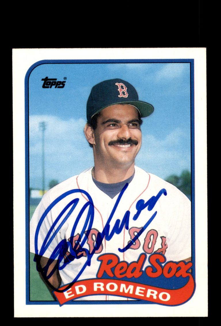 Signed Baseball Card Auto Ed Romero 1989 Topps Traded #105T Boston Red Sox