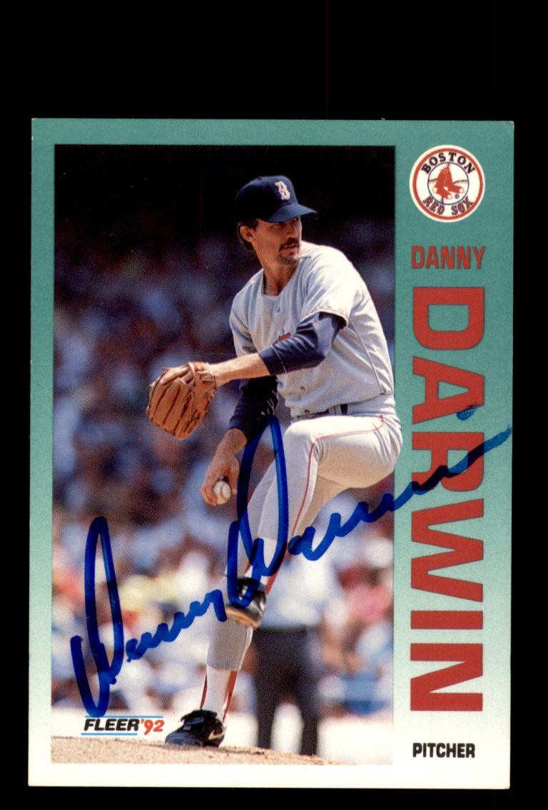 Signed Baseball Card Auto Danny Darwin 1992 Fleer #38 Boston Red Sox