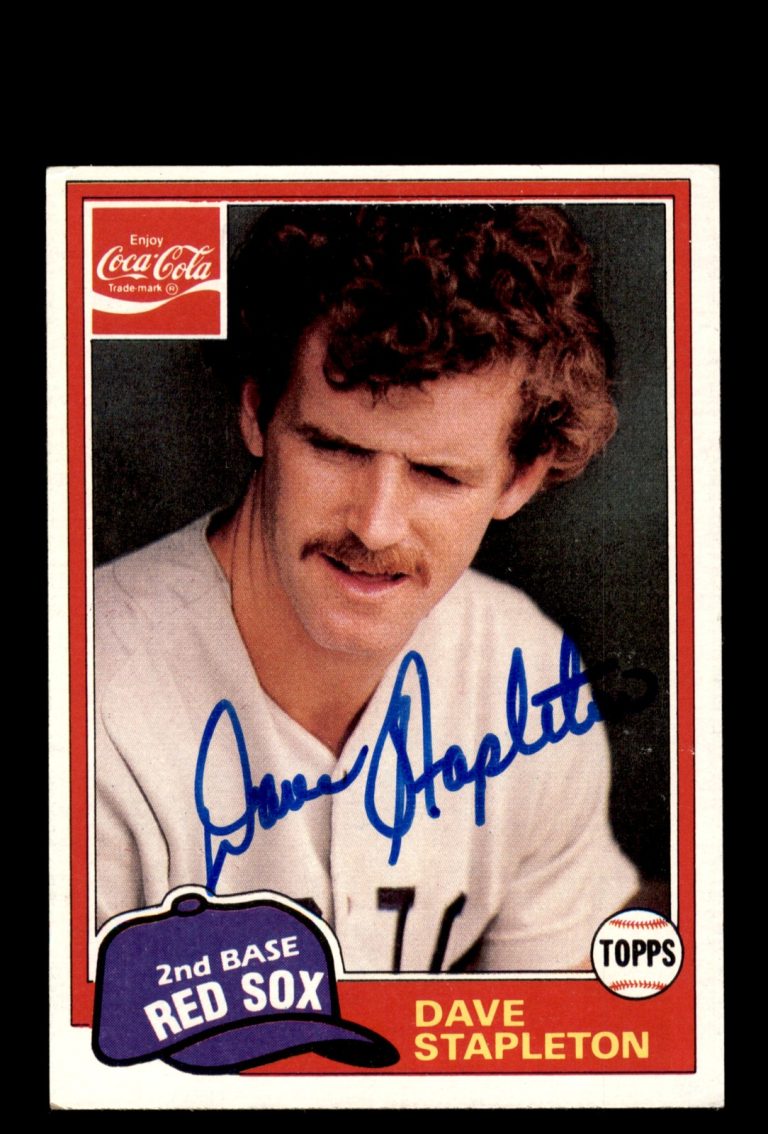 Signed Baseball Card Auto Dave Stapleton 1981 Topps Coca-Cola Boston Red Sox #10