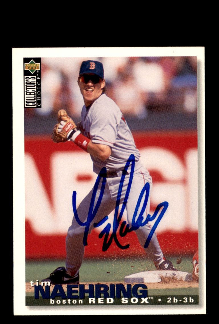 Signed Baseball Card Auto Tim Naehring 1995 Collector's Choice #418 Red Sox