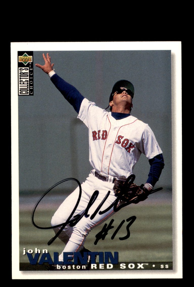 Signed Baseball Card Auto John Valentin 1995 Collector's Choice #409 Red Sox