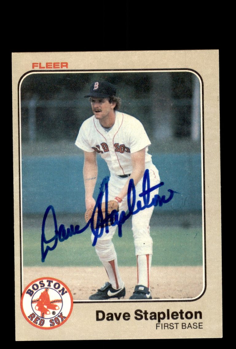 Signed Baseball Card Auto Dave Stapleton 1983 Fleer #196 Boston Red Sox