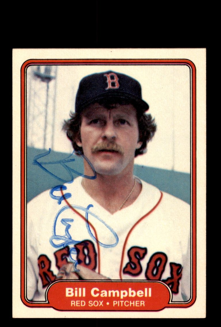Signed Baseball Card Auto Bill Campbell 1982 Fleer #289 Boston Red Sox