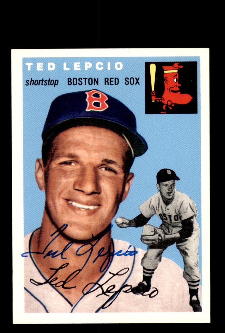 Signed Baseball Card Auto Ted Lepcio 1994 Topps Archives 1954 #66 Boston Red Sox
