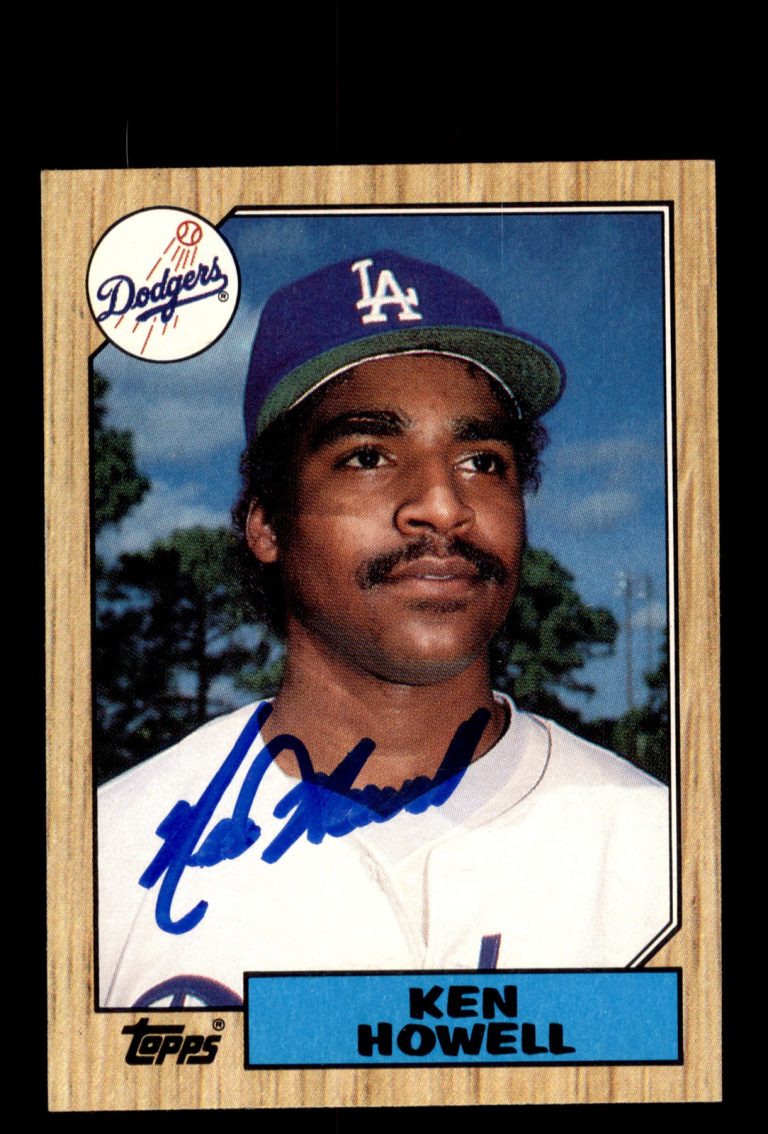 Signed Baseball Card Auto Ken Howell 1987 Topps #477 Los Angeles Dodgers