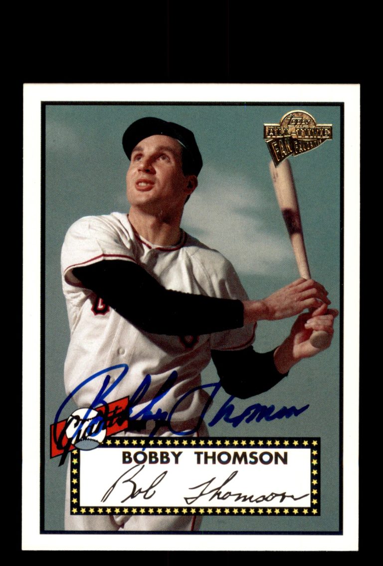 Signed Baseball Card Auto Bobby Thomson 2003 Topps All-Time Fan Favorites #95