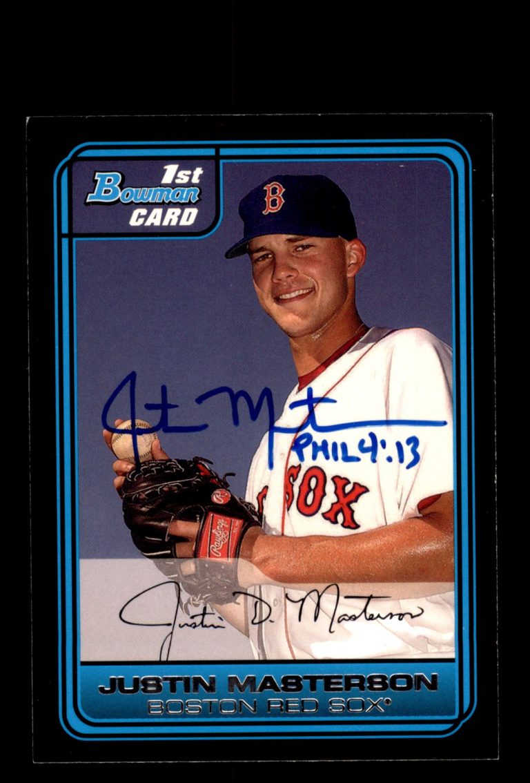 Signed Baseball Card Auto Justin Masterson 2006 Bowman #DP12 Boston Red Sox